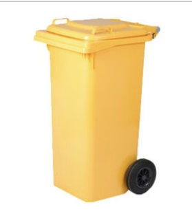 PATTUMIERA 120 L C/RUOTE GIALLO MP - MARKET PRIME SHOP