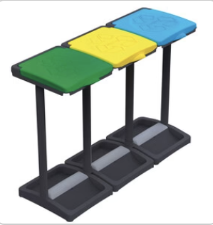 Portasacco a Cavalletto Triplo 3 Coperchi Fermasacco 110 L