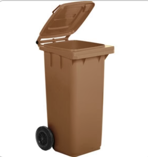 PATTUMIERA 120 L C/RUOTE MARRONE MP