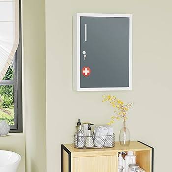 3 Ripiani con Serratura Acciaio Bianco e Grigio 40x15x53,5 cm