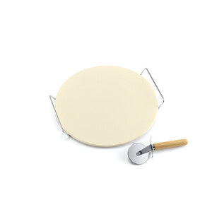 ART. CAP512726 PIETRA P/PIZZA D 33CM C/ROTELLA TAGLIAPIZZA