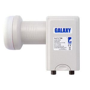 LNB Twin Universale 2 Uscite Indipendenti DVB-S2 4K – Parabola Satellite Bianco/Nero