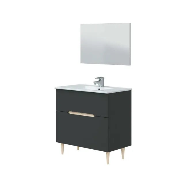 Kit Mobile Bagno Denver 80 Antracite Rovere