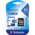 Verbatim Premium Scheda di Memoria MicroSDXC 64 GB con Adattatore SD 90 MBs