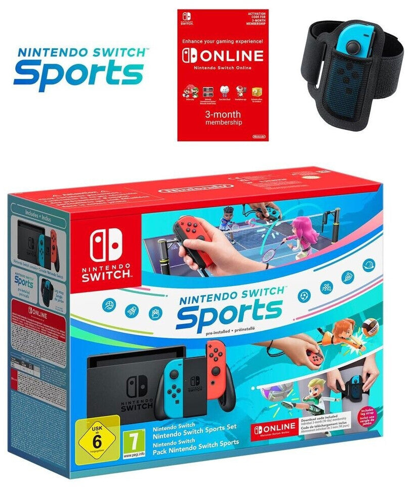 Nintendo Switch 1.1 Joy-Con Rosso Neon/Blu Neon + Nintendo Switch Sports + 12 Mesi Nintendo Switch Online