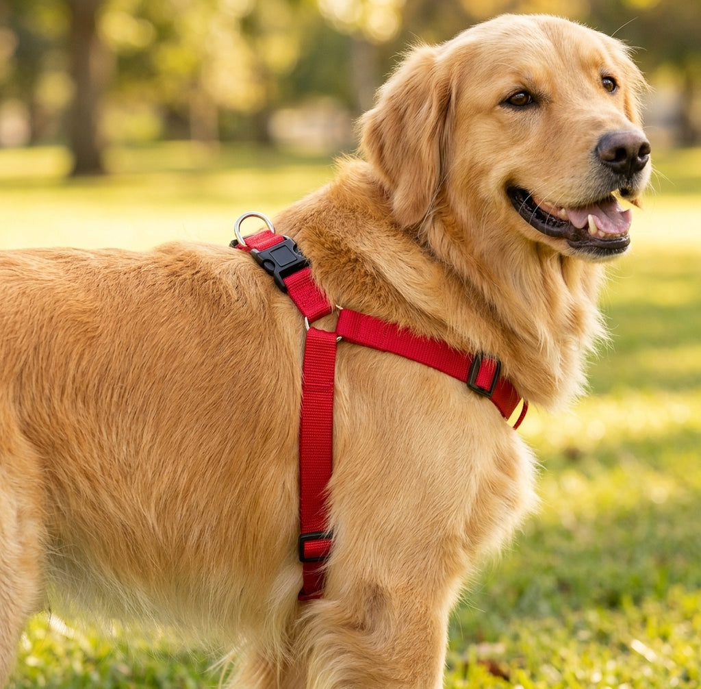 ZOOV Pettorina Regolabile in Nylon Rosso per Cani - 20 mm x 40-58 cm