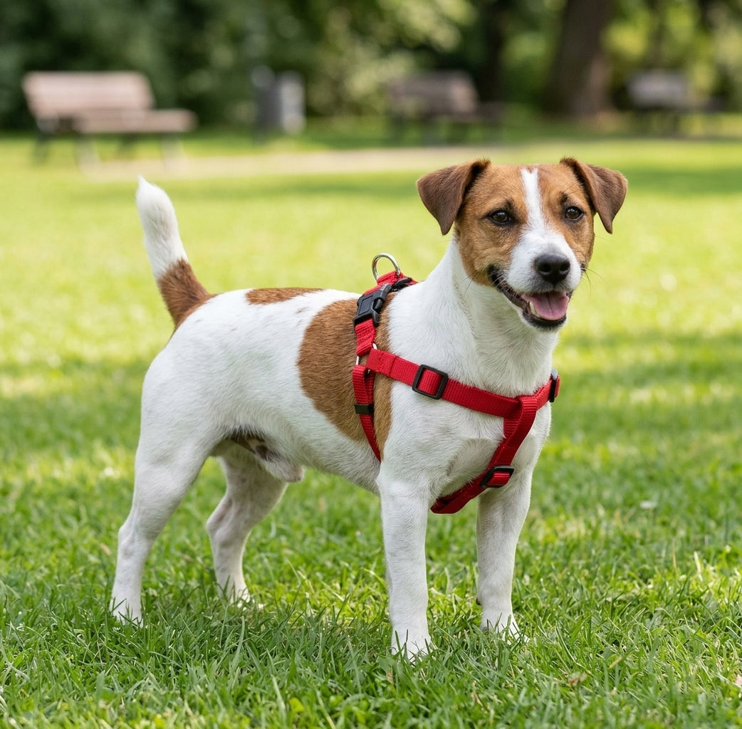 ZOOV Pettorina Regolabile in Nylon Rosso per Cani - 15 mm x 35-51 cm
