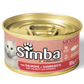 Monge Simba Cibo per Gatti Mousse Salmone e Gamberetti 85g - Confezione da 24 Scatolette
