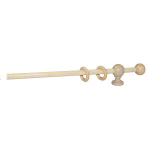 Bastone in Legno a Strappo Ø 11 mm Naturale 120 cm con Supporti