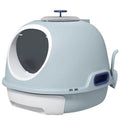 Lettiera per Gatti Chiusa con Vassoio Estraibile Due Ingressi e Paletta 47x55x44 Cm Azzurro