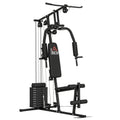 Stazione Fitness con Pesi 45kg Multifunzione Nero