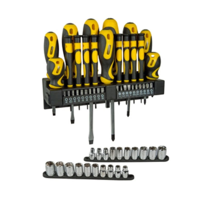 Art. 92473 ST SET PROFESSIONALE 57 PEZZI: GIRAVITI, INSERTI E BUSSOLE – Mod. 0-62-143