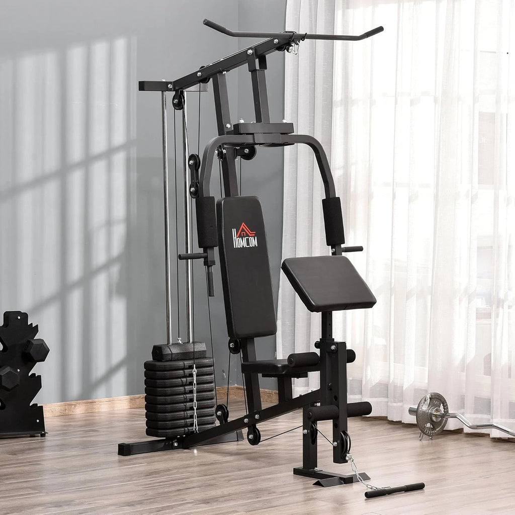 Stazione Fitness Multifunzione Professionale Acciaio Nero