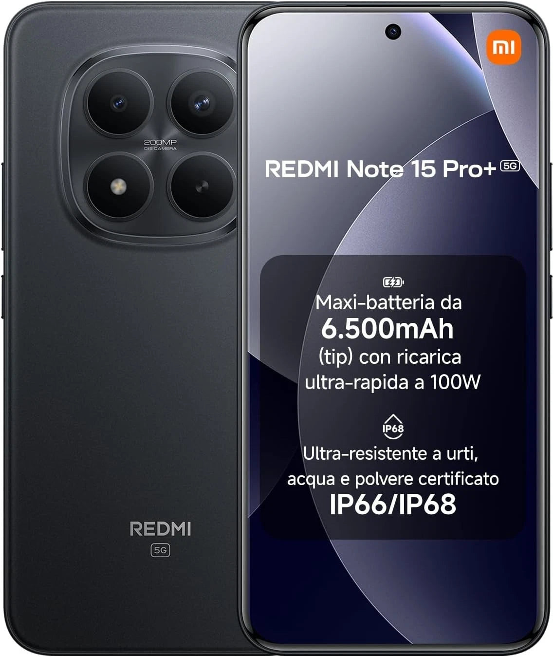 Xiaomi Redmi Note 15 Pro+ 5G 8+256GB Dual Sim Black Italia