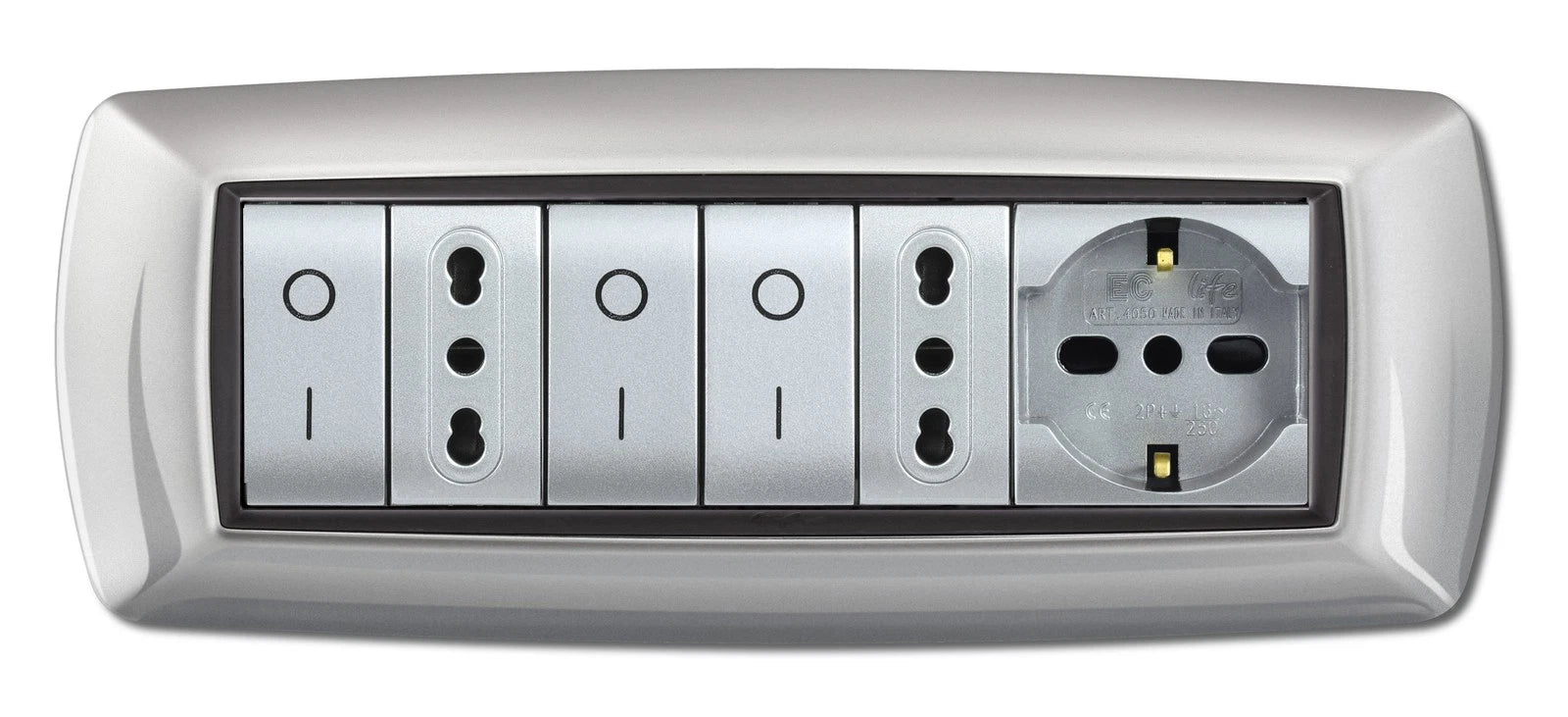 Placca Life Living Plast Cromo 7 Posti