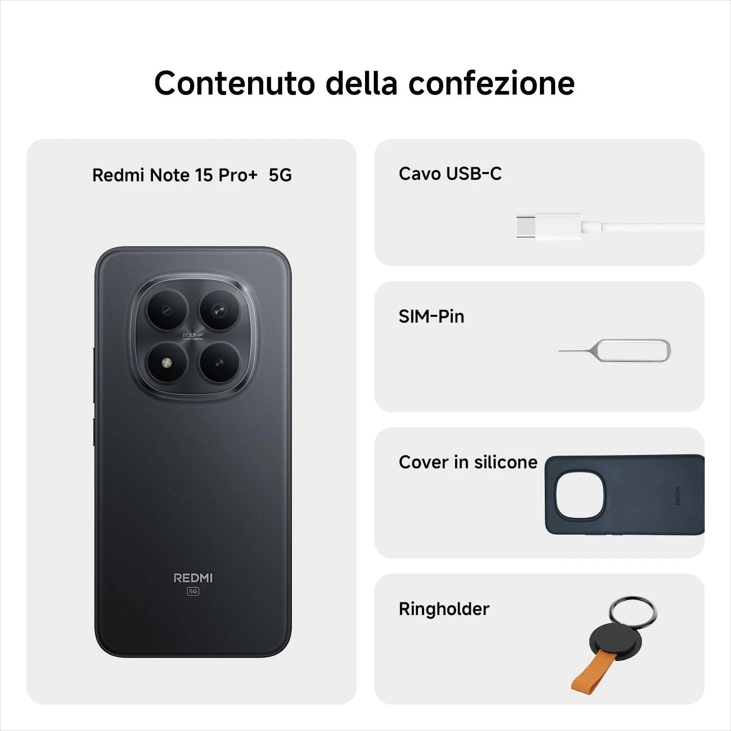 Xiaomi Redmi Note 15 Pro+ 5G 8+256GB Dual Sim Black Italia