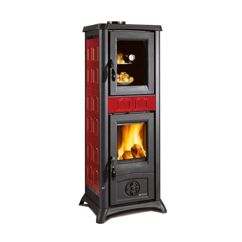 Stufa a Legna con Forno La Nordica Gemma 5.0 Bordeaux 7.3 kW