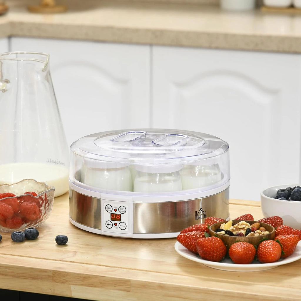 Yogurtiera 20W da 1.5L con 7 Vasetti e Display a Pulsanti