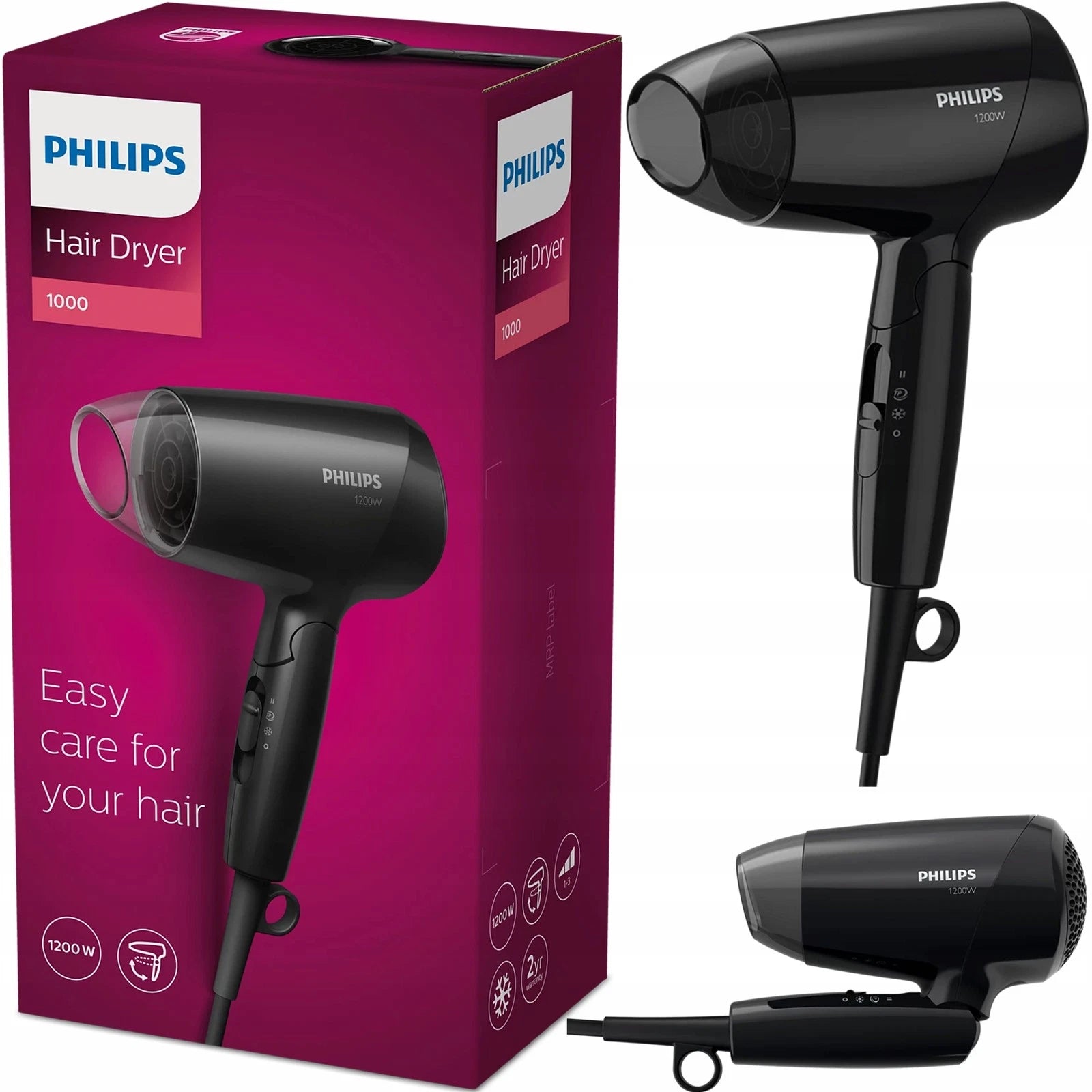 Philips BHC010/10 Asciugacapelli 1200W Nero