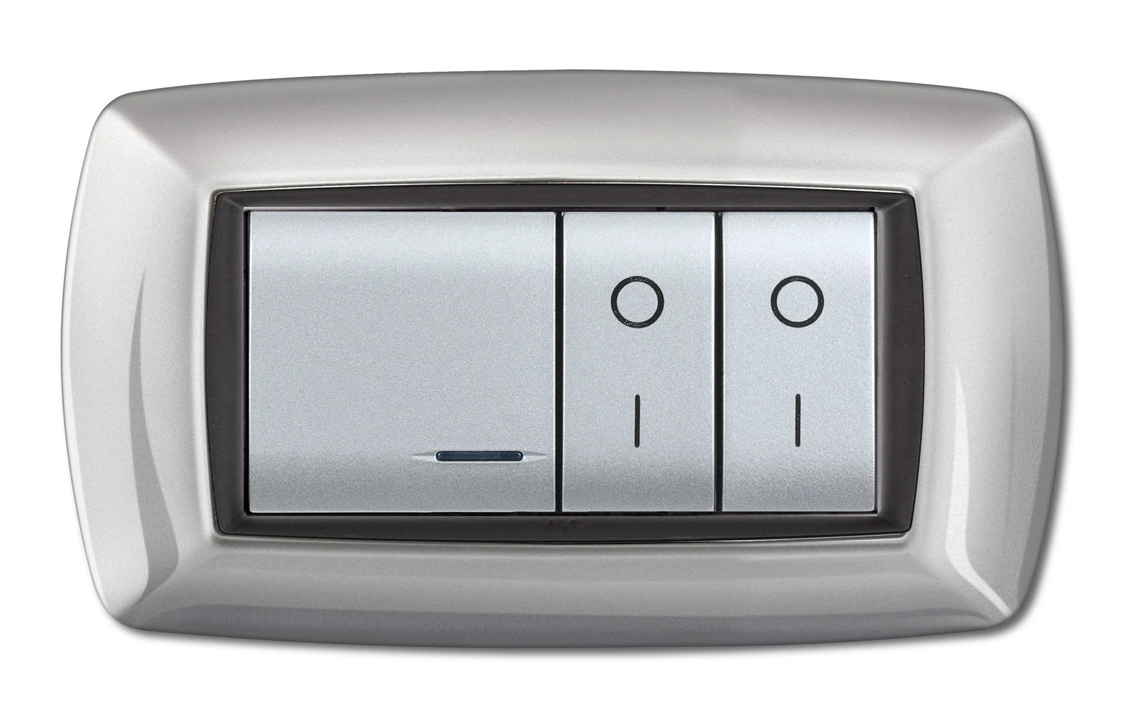 Placca Life Living Plast Alluminio Chiaro 4 Posti