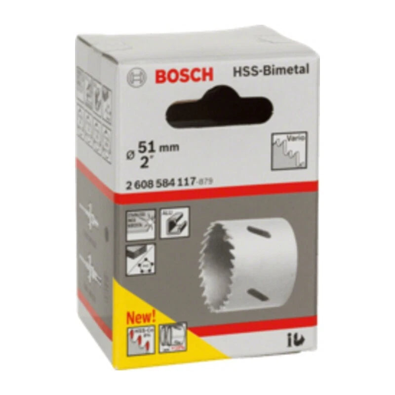 Bosch Sega a Tazza Bimetallica HSS - Diametro 51 mm