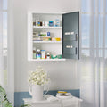 Armadietto Medicinali 3 Ripiani con Serratura Acciaio Bianco e Grigio 40x15x53,5 cm