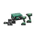 HiKOKI KC18DA Kit 18V – Trapano a Percussione DV18DA + Avvitatore Cordless, 2 Batterie 2,0Ah