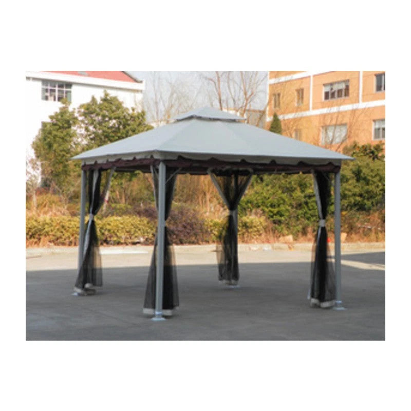 Gazebo Doha 3x3m Acciaio Design Bicolore Beige Coffee