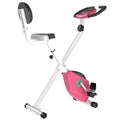 Cyclette Pieghevole Magnetica 8 Livelli Acciaio Rosa