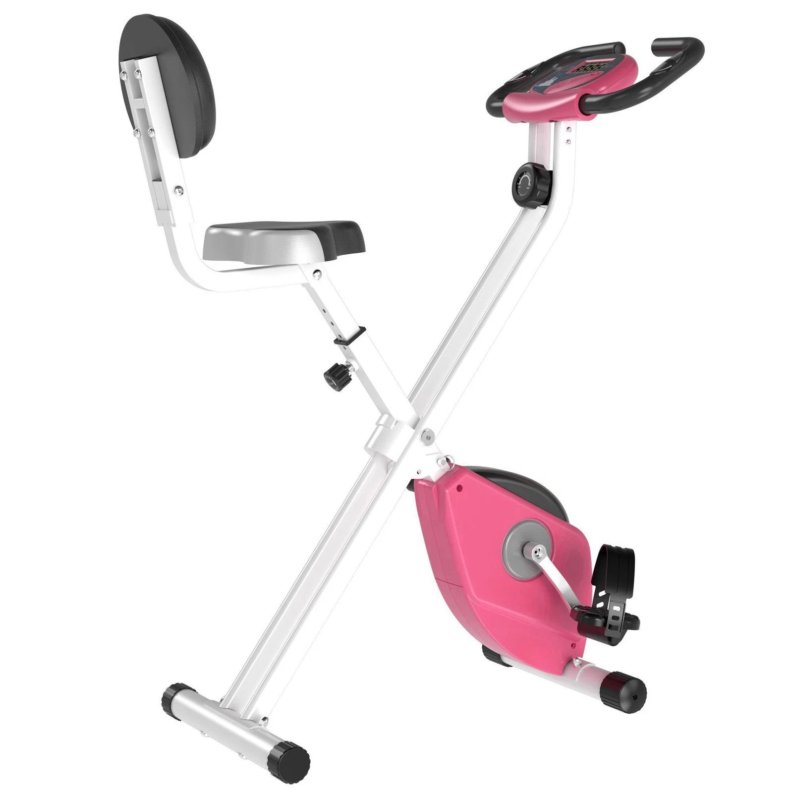 Cyclette Pieghevole Magnetica 8 Livelli Acciaio Rosa