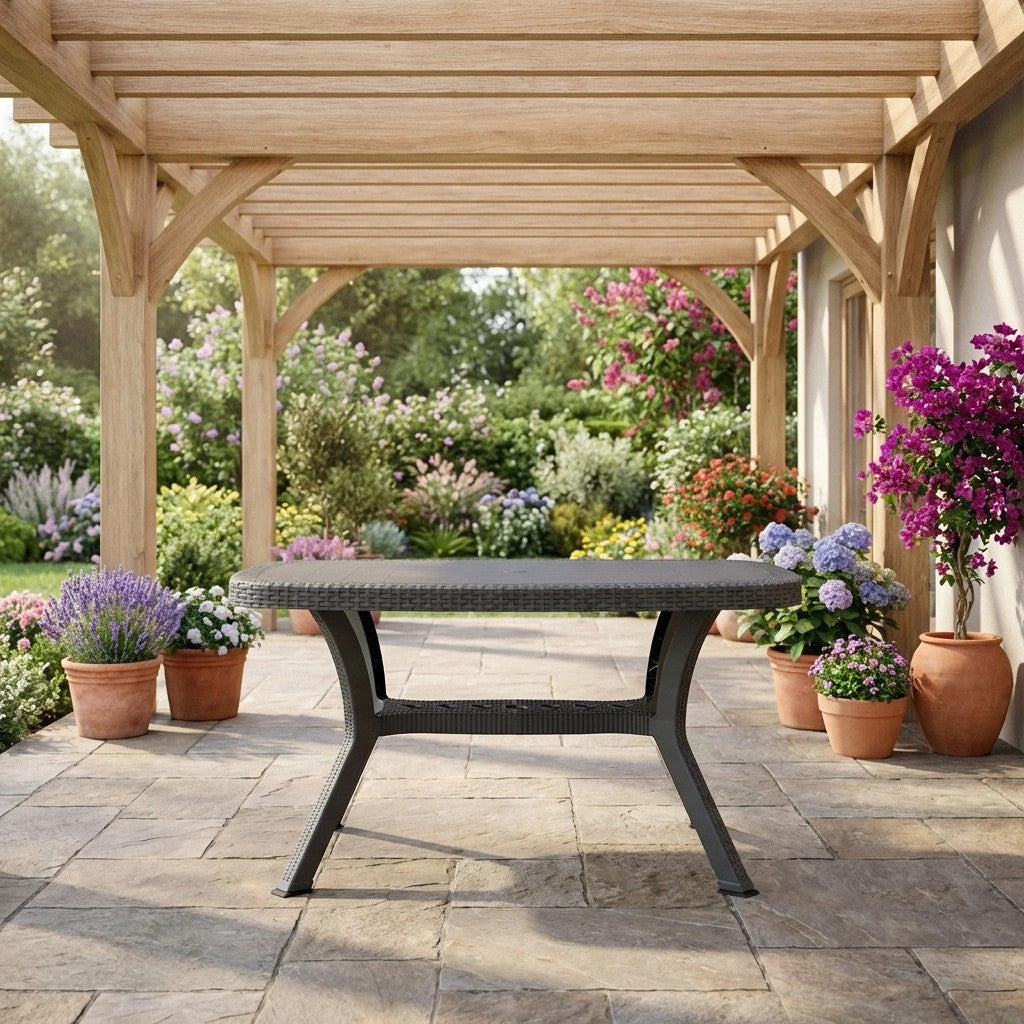 ART. CAP94049 TAVOLO RATTAN OTELLO ELITE 136X82XH72CM TORTORA