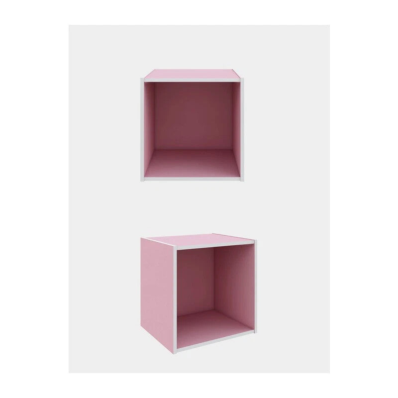 CUBO CONTENITORE COMPONIBILE 35x29x35 CM ROSA