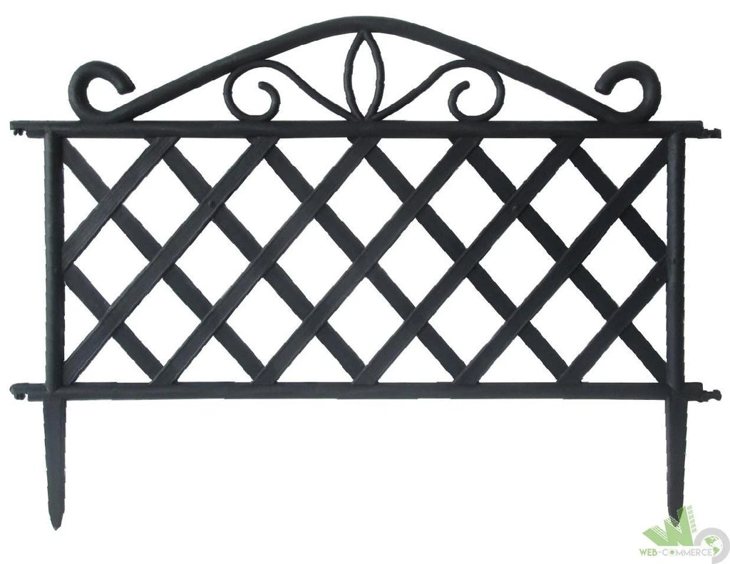 Steccato ABS Nero 47,5x36 Cm Bordura Giardino – Set 8 Pezzi