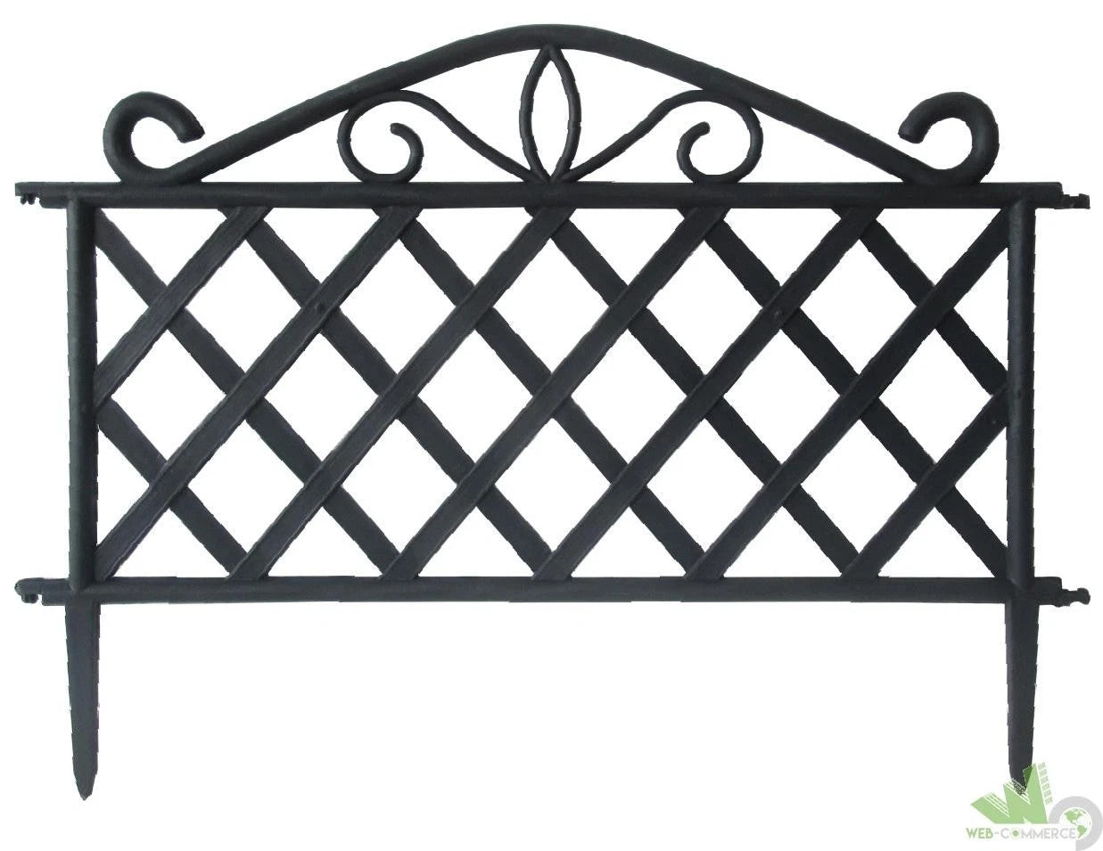 Steccato ABS Nero 47,5x36 Cm Bordura Giardino – Set 8 Pezzi