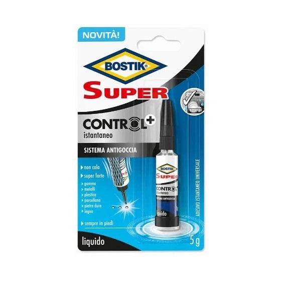 Bostik Super Control+ Adesivo Istantaneo Antigoccia Cianoacrilato 5g