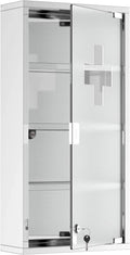 Armadietto Medicinale a Colonna 4 Ripiani Acciaio Inox 30x12x60 cm