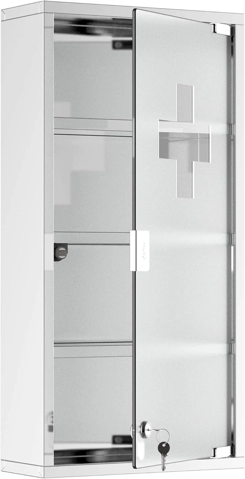 Armadietto Medicinale a Colonna 4 Ripiani Acciaio Inox 30x12x60 cm