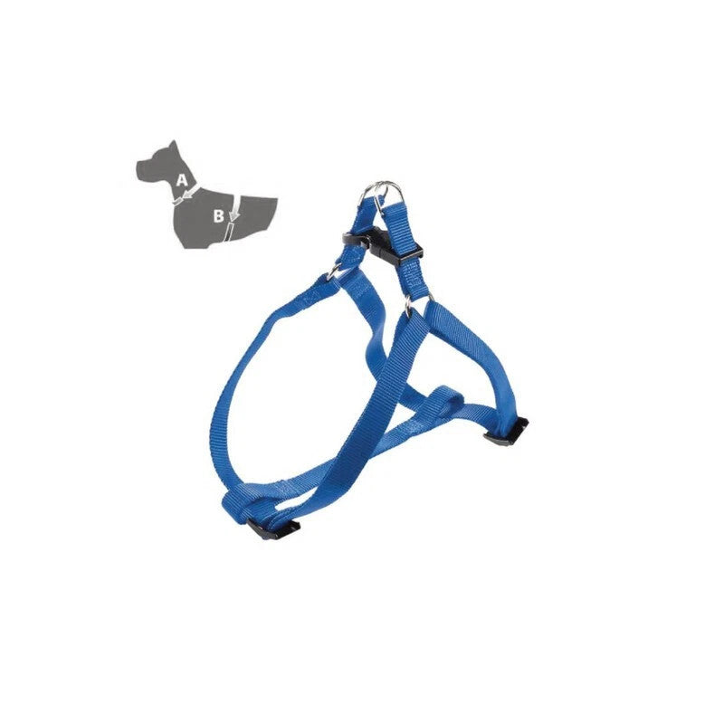 Pettorina Regolabile in Nylon Blu per Animali 15 mm x 35-51 cm