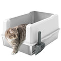 Lettiera per Gatti Impermeabile con Pareti Rialzate e Vassoio ABS 71x50,8x35,5 Cm Bianco