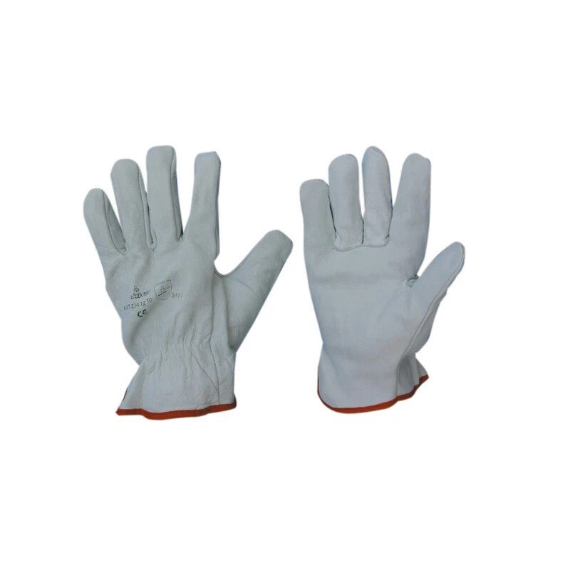 12659 Guanti bovino tutto fiore bianco taglia 9 confezione 12 paia