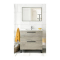 Mobile Bagno Athena 2 Cassetti a Terra 80 cm – Finitura Rovere Alaska | Piedini Alluminio Nero