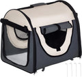 Trasportino pieghevole per animali domestici in Oxford con cuscino rimovibile lavabile e borsa per trasporto 46x36x41 cm grigio scuro - MARKET PRIME SHOP