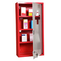Armadietto Medicinali 4 Ripiani con Porta in Vetro 60x30x12 cm Rosso