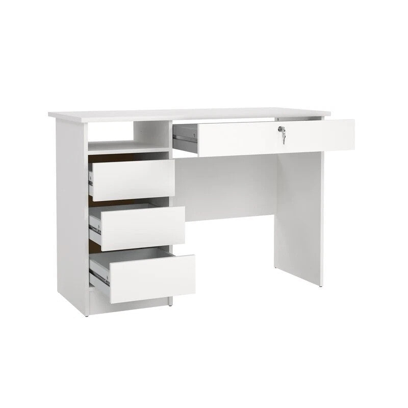 Kit Scrivania Function Plus Bianco 109x48 cm - 4 Cassetti con Serratura
