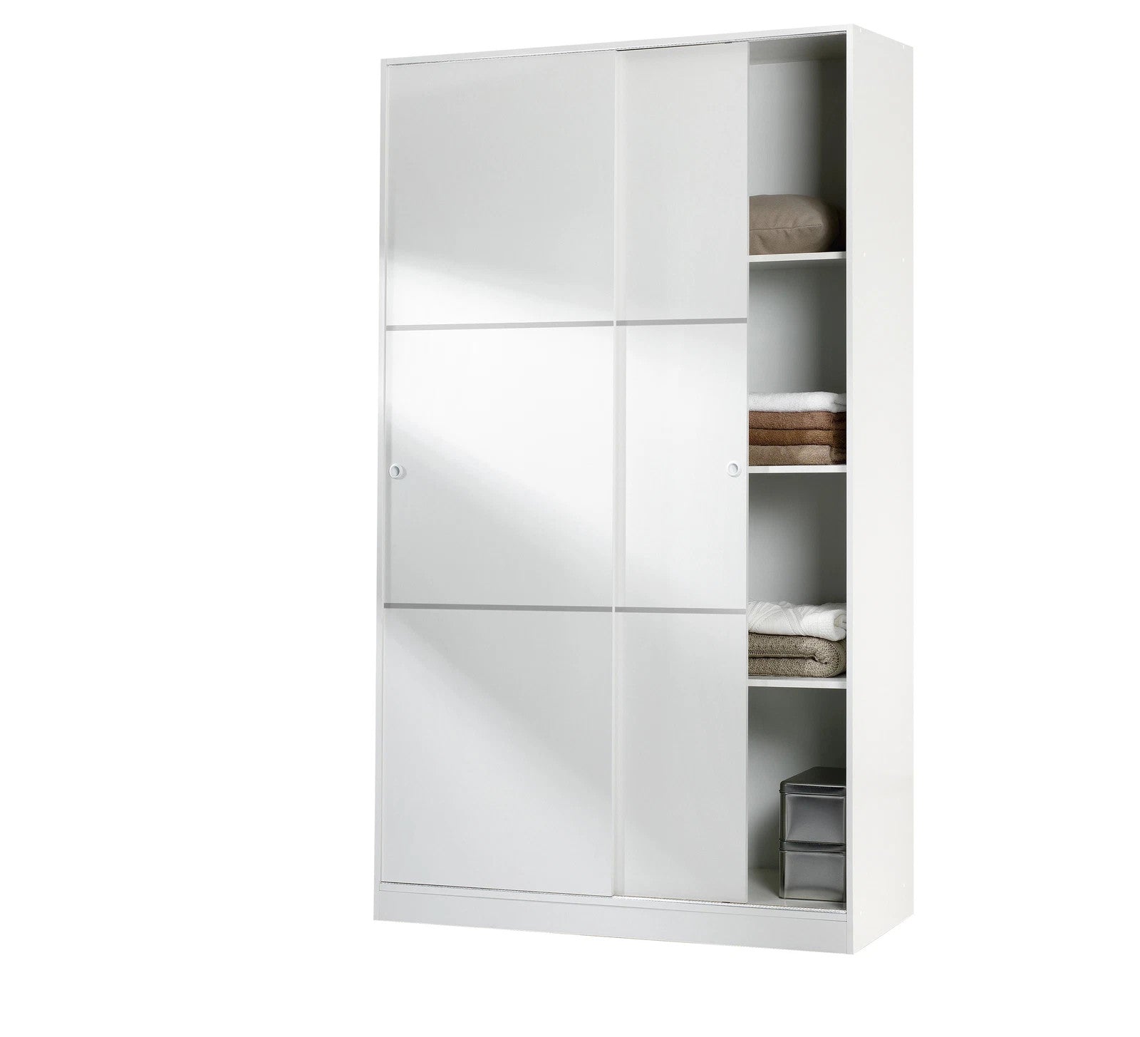 Armadio 2 Ante Scorrevoli Bianco Lucido 120x50x200 cm