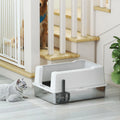 Lettiera per Gatti Chiusa con Vassoio Acciaio e Filtri Antiodore 40,5x60,5x41,5 Cm Grigio