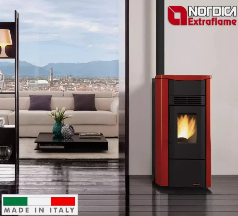 Stufa a Pellet Canalizzata Giusy Plus Evo 2.0 7.5 kW Bordeaux