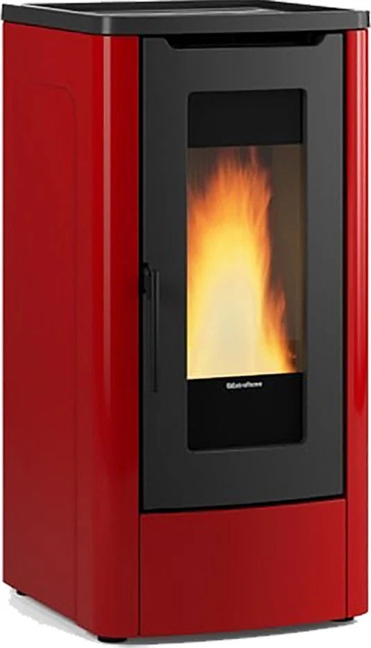 Stufa a Pellet Ventilata Dahiana VFS 10 kW – Rivestimento Bordeaux