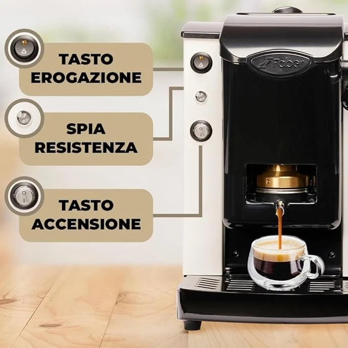 Faber Slot Plast Telaio Nero Plastiche Bianco Macchina da Caffè a Cialde