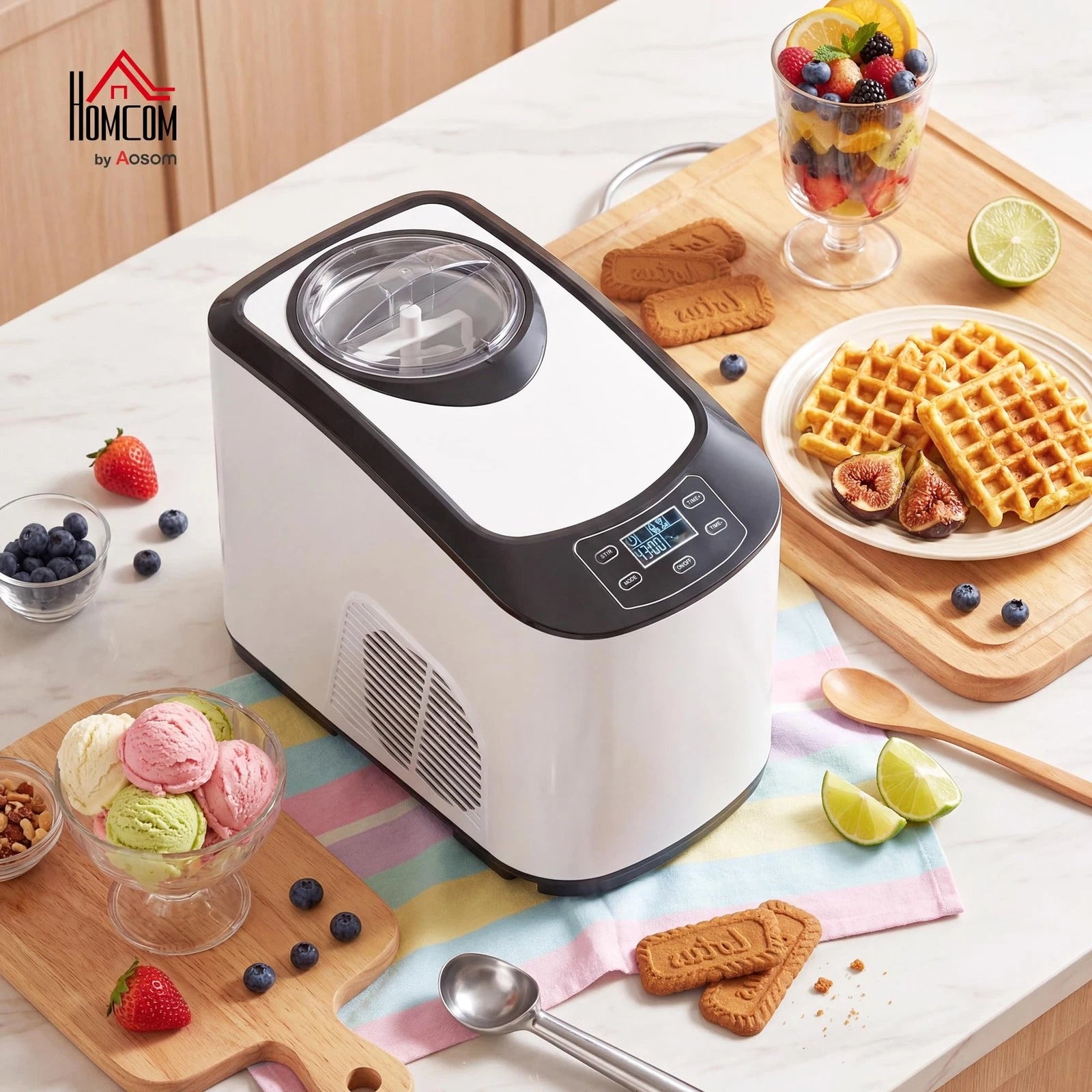 Gelatiera con Compressore 1.5L Funzione Auto-Mantenimento Bianca